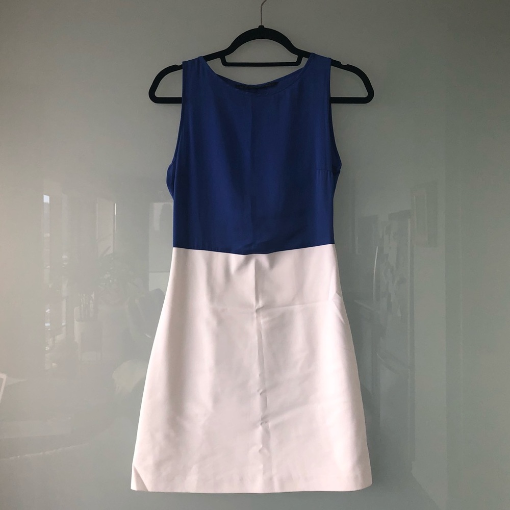 ZARA Blue and White Mini Dress Size Small